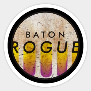 Baton Rogue - VINTAGE YELLOW CIRCLE Sticker